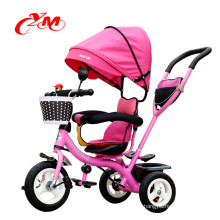 Top quality kids ride on best push trike/hot selling best tricycle for 3 4year old/steel frame pink trike with canopy